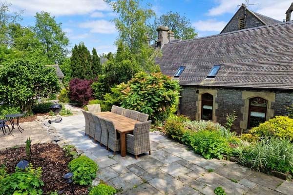 Outside dining area with BBQ